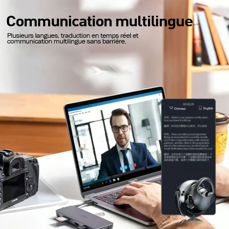 Écouteurs sans fil avec traduction vocale IA en direct⏰