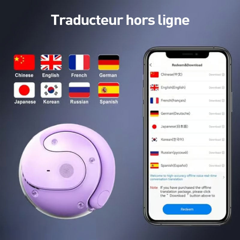 Écouteurs sans fil avec traduction vocale IA en direct⏰