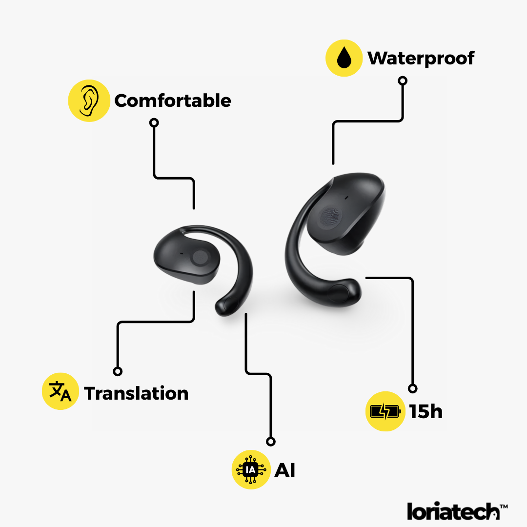 Écouteurs sans fil avec traduction vocale IA en direct⏰